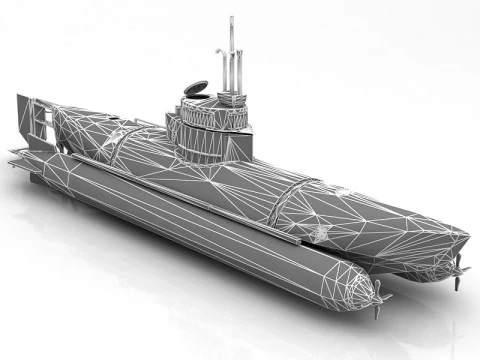 Bieber German Mini Submarine 3D Model