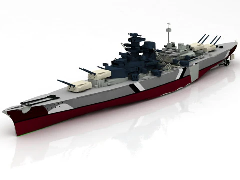 Corazzata Bismarck Marina tedesca WW2 Modello 3D