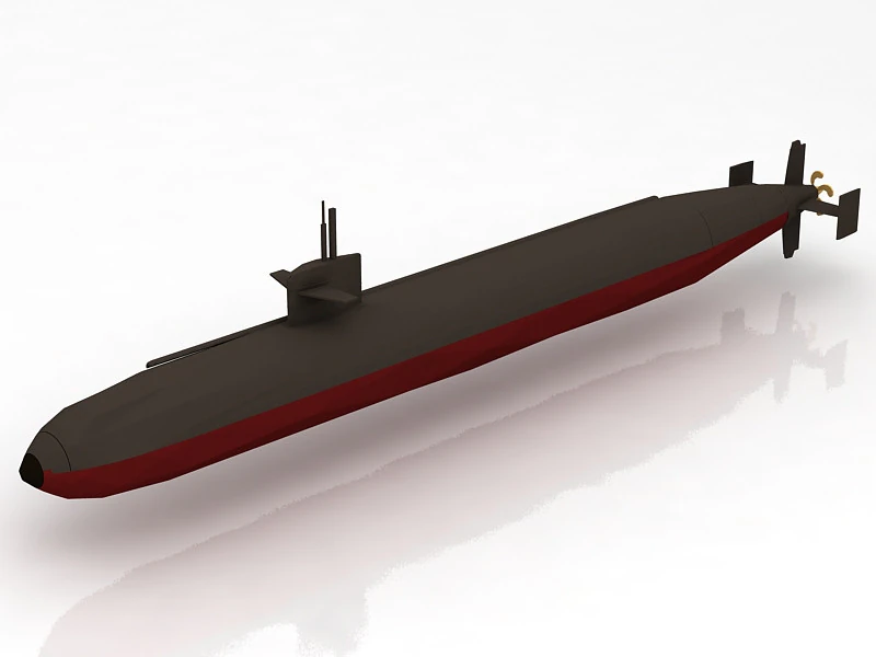 USS Dallas SSN 700 with Dry Deck Shelter 3D Model .c4d .max .obj .3ds .fbx .stl .blend 