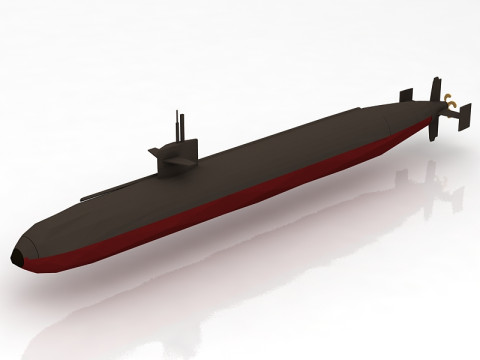 USS Dallas SSN 700 with Dry Deck Shelter 3D Model