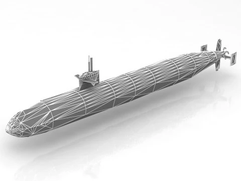 USS Dallas SSN 700 with Dry Deck Shelter 3D Model