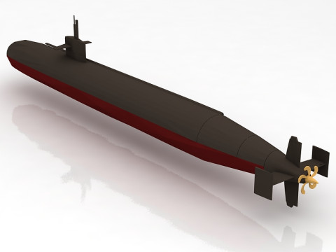 USS Dallas SSN 700, Kuru G&uuml;verte Korumalı 3D Model