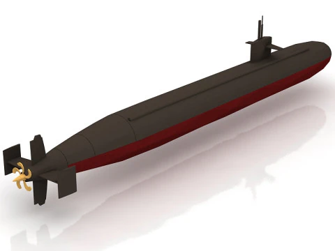 USS Dallas SSN 700 with Dry Deck Shelter 3D Model