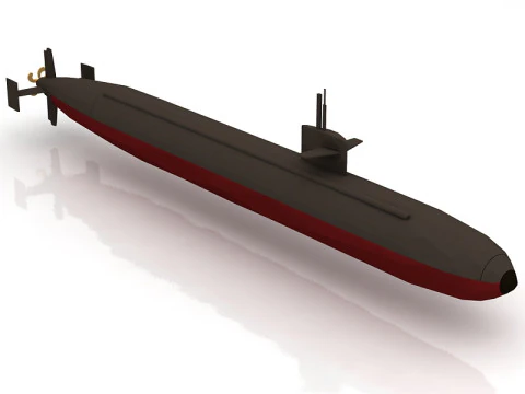 USS Dallas SSN 700 with Dry Deck Shelter 3D Model