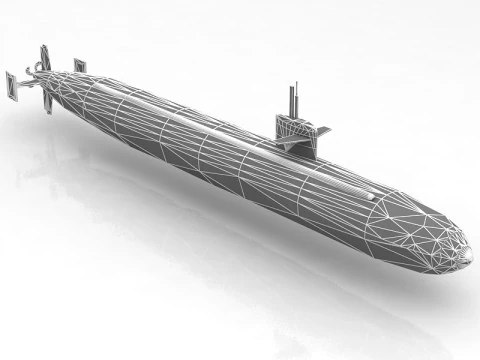 USS Dallas SSN 700 with Dry Deck Shelter 3D Model