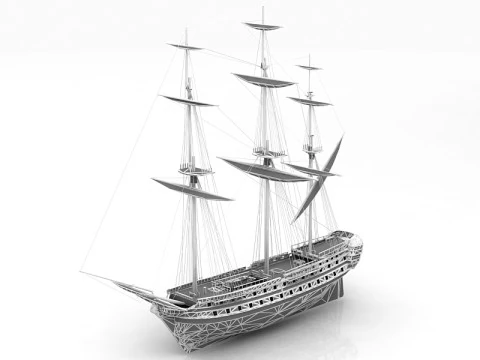 Le Glorieux Ship of Line 3D Model