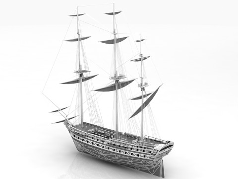 Линейный корабль Le Glorieux 3D Модель