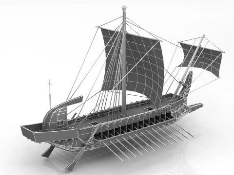Greek Warship 3D Model
