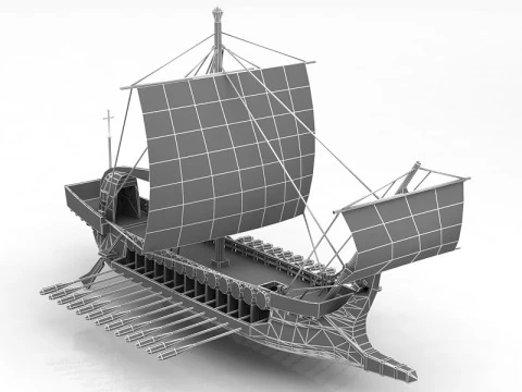 Greek Warship 3D Model