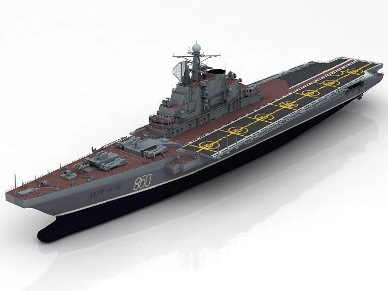 Kiev Russian Aircraft Carrier 3D Model .c4d .max .obj .3ds .fbx .stl .blend 