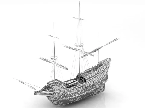 Mayflower English Ship 3D Model