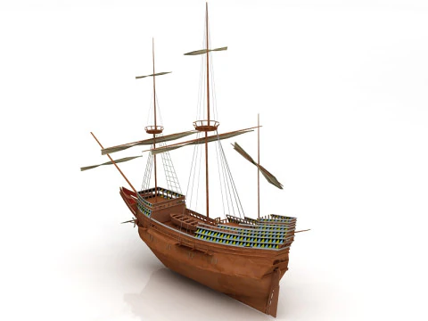 Mayflower English Ship 3D Model