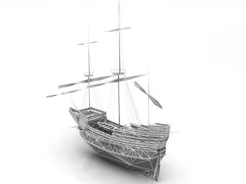 Mayflower English Ship 3D Model