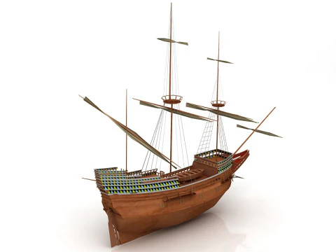 Mayflower English Ship 3D Model