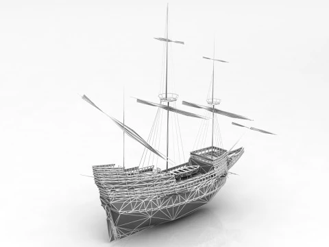 Mayflower English Ship 3D Model