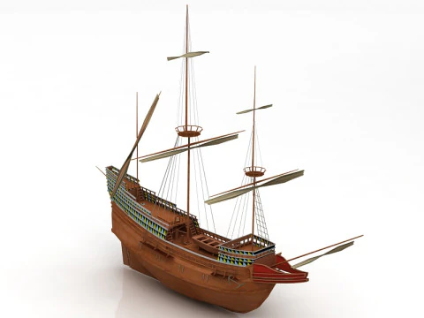 Mayflower English Ship 3D Model