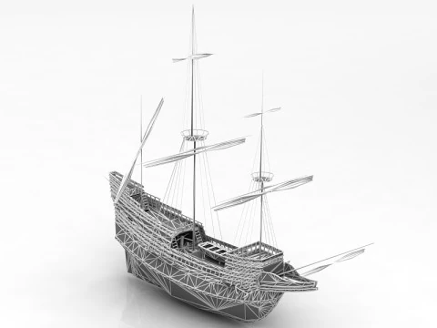 Mayflower English Ship 3D Model