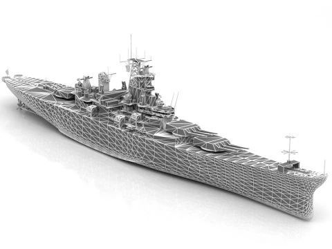 USS New Jersey BB 62 Ship 3D Model