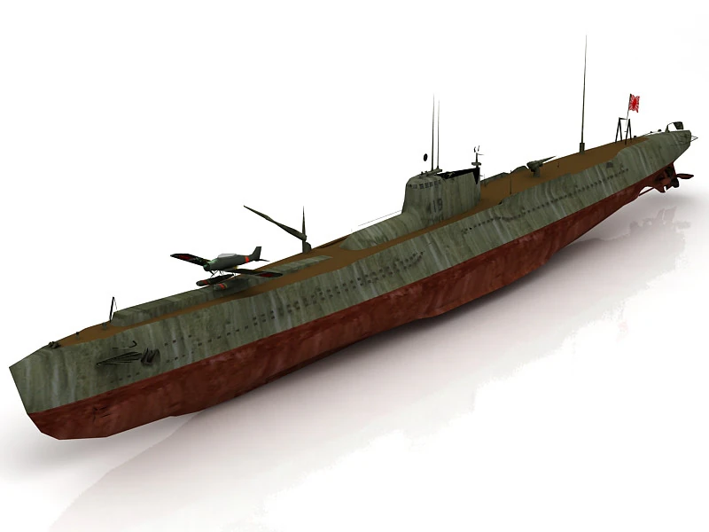 Submarine First Class Type Otsu I 19 3D Model .c4d .max .obj .3ds .fbx .stl .blend 