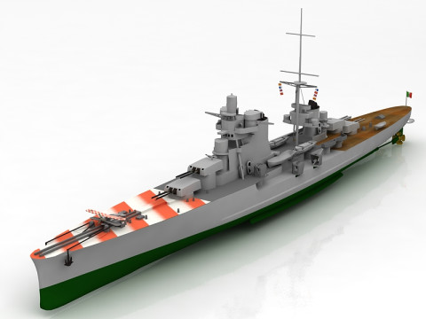Regia Nave Pola Heavy Cruiser Ship 3D Model