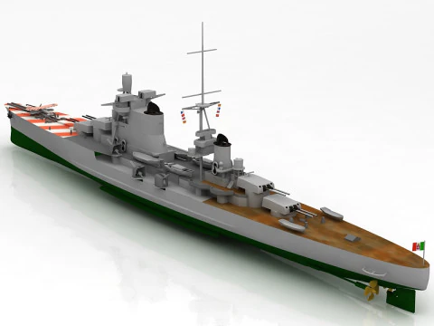 Regia Nave Pola Heavy Cruiser Ship 3D Model