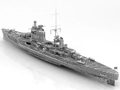Regia Nave Pola Heavy Cruiser Ship 3D Model