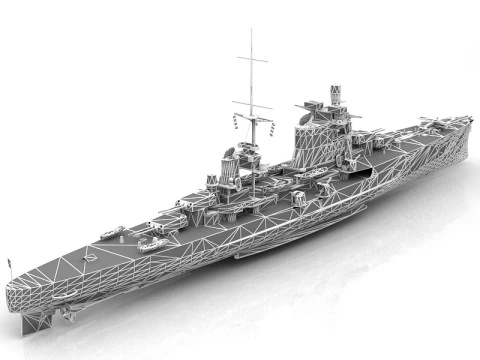 Regia Nave Pola Heavy Cruiser Ship 3D Model