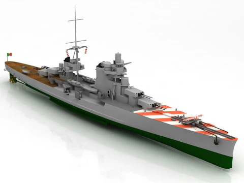 Regia Nave Pola Heavy Cruiser Ship 3D Model