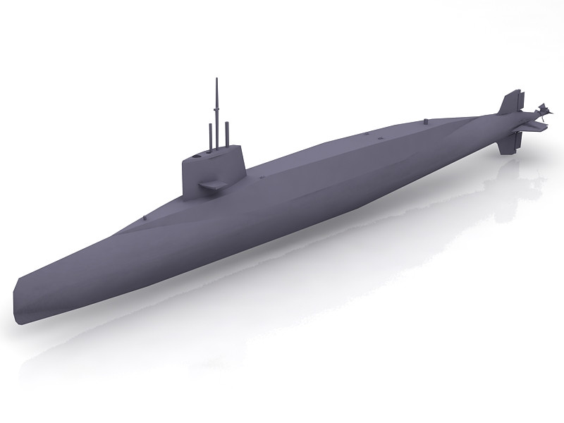 French Sub Le Redoutable 3D Model .c4d .max .obj .3ds .fbx .stl .blend 