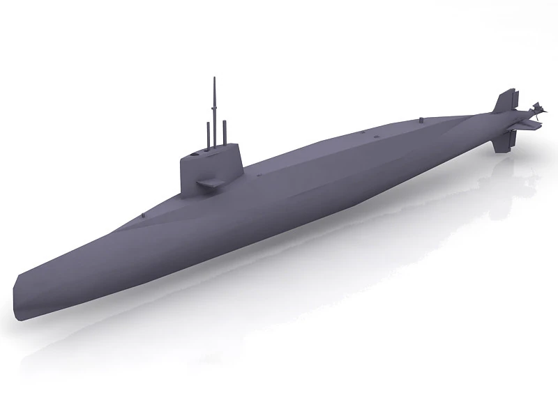 French Sub Le Redoutable 3D Model .c4d .max .obj .3ds .fbx .stl .blend 