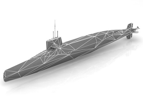 French Sub Le Redoutable 3D Model