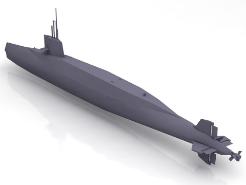 French Sub Le Redoutable 3D Model