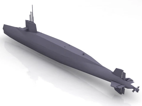 French Sub Le Redoutable 3D Model
