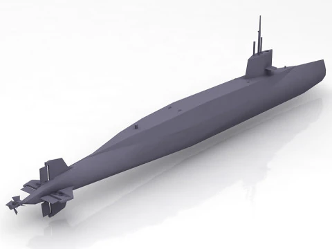 French Sub Le Redoutable 3D Model