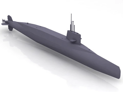 French Sub Le Redoutable 3D Model