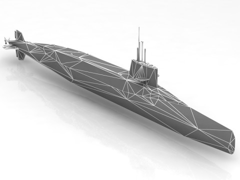 French Sub Le Redoutable 3D Model