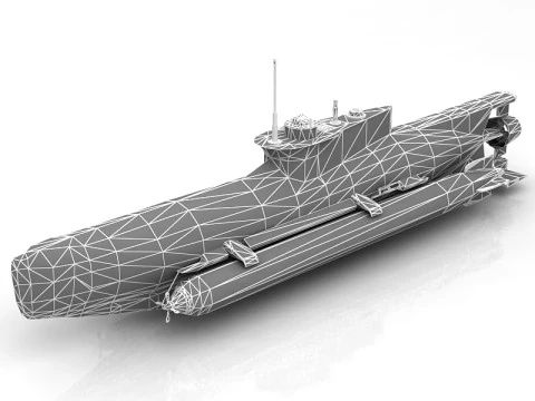 Seehund German Midget Submarine 3D Model