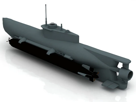 Seehund German Midget Submarine 3D Model