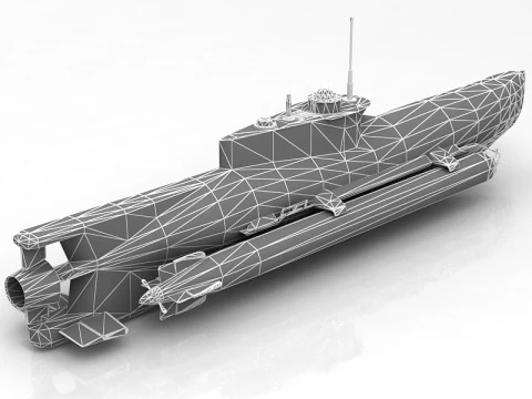 Seehund German Midget Submarine 3D Model