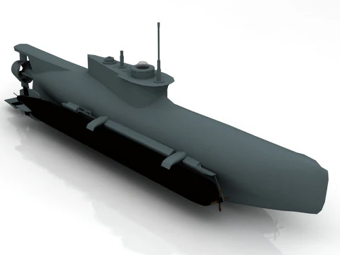 Seehund German Midget Submarine 3D Model