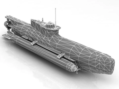 Seehund German Midget Submarine 3D Model