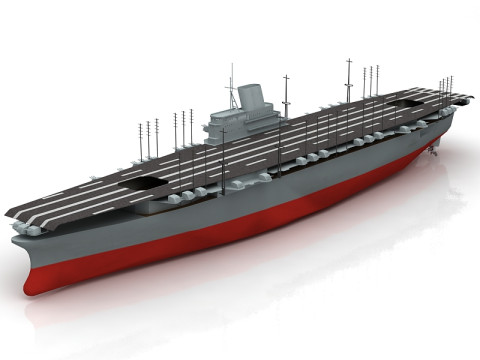 3D Shinano Japanese Aircraft Carrier 3D Model