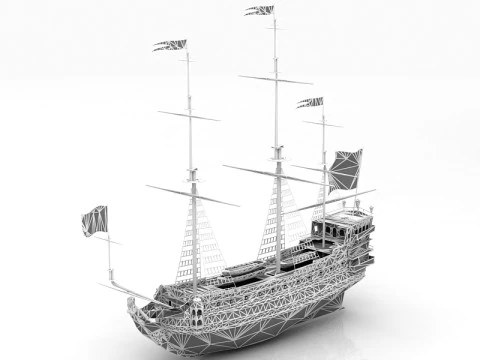 French Frigate La Sirene 3D Model