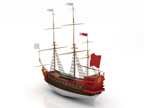 French Frigate La Sirene 3D Model