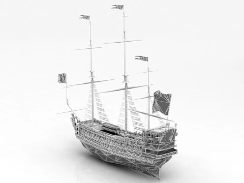 French Frigate La Sirene 3D Model