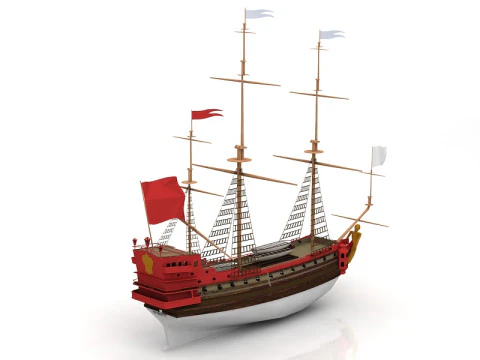 French Frigate La Sirene 3D Model