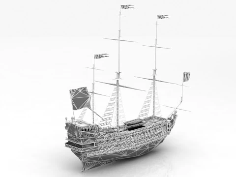 French Frigate La Sirene 3D Model