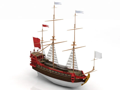 French Frigate La Sirene 3D Model