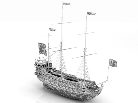 French Frigate La Sirene 3D Model