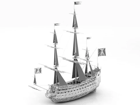French Ship Soleil Royal 3D Model